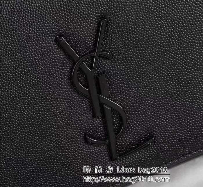 YSL聖羅蘭 原版魚子醬牛皮 翻蓋式 金色鏈條包 26702 YAS1344